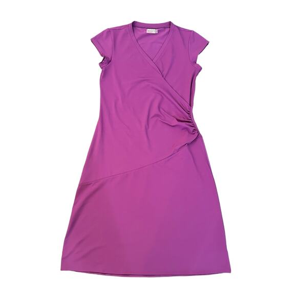 Athleta purple short sleeve wrap midi dress size S - Picture 12 of 12